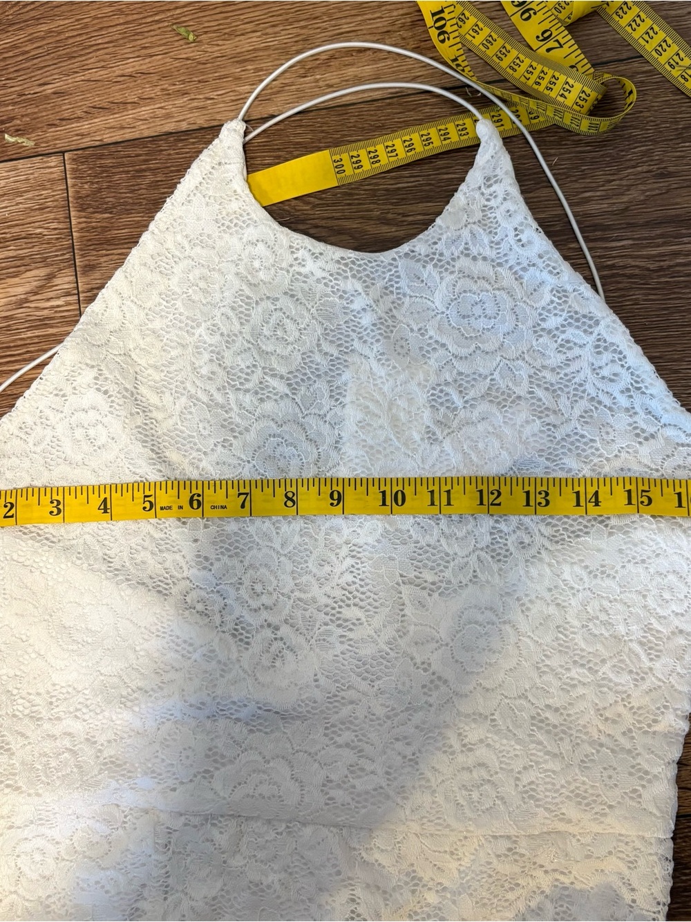 NWT Ivory Lace Maxi Dress Large Boho Beach Bridal Romantic Side Slit Cottagecore - Picture 7 of 8